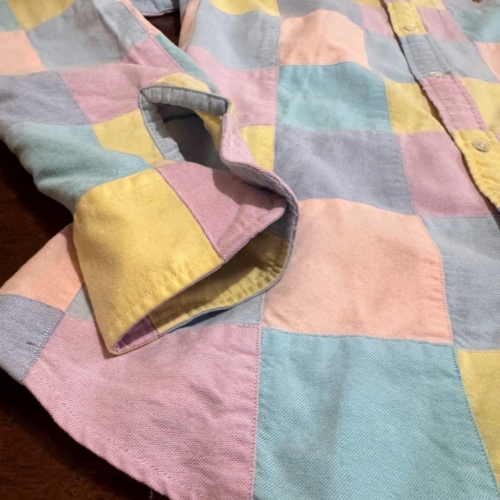 Vintage Ralph Lauren Navy Tag Pastel Patchwork Btn Down Old Money Tailored Sz 6 - Picture 4 of 8